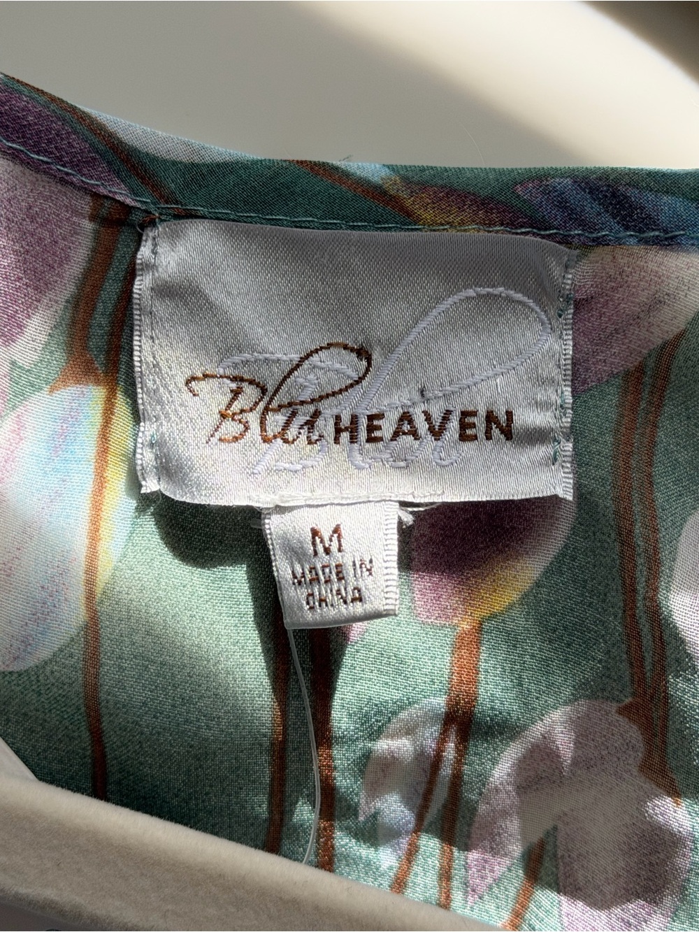 NWT Blu Heaven Floral Sheer Kimono Duster High Low Cold Shoulder Green M - Picture 6 of 7